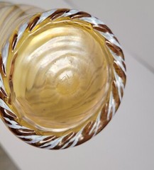 Fostoria Homespun Amber Color Opalescent Swirl Glass 4 3/4 inch