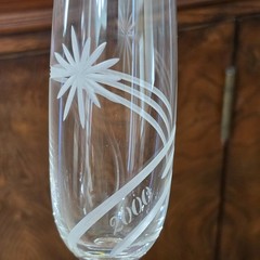 Marquis Waterford Crystal Y2K Millennium Celebration Toasting Flutes 2000 Glass