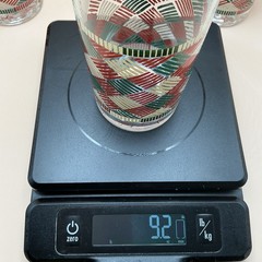 Set 3 Georges Briard Signed Red Green Gold Plaid Highball Glasses MCM 5.5”