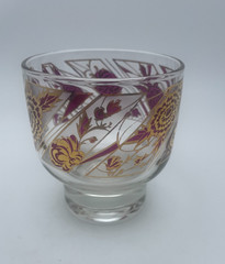 Culver Chantilly Rock Glasses Peony F22K Gold Ornate Mid Century 7oz S/6 C76