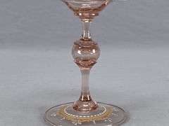 Salviati Venetian Hand Enameled Neoclassical Parade Pink Glass Sherbet A