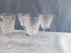 Set of 5 Waterford Crystal Alana Wine Goblets 5 7/8″ Tall