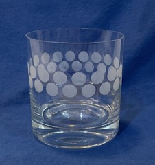 Mikasa “CHEERS TOO” Horizontal Dots Double Old Fashioned Glass Circa 2005-2015