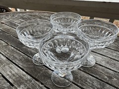 4 Vintage 1982 Crystal d’ Adriana Crystal Champagne Sherbet Coupe Glasses W/ Box
