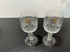 Cristallerie Zwiesel Germany Echt Bleikristall Crystal Wine Glass (2) Vintage
