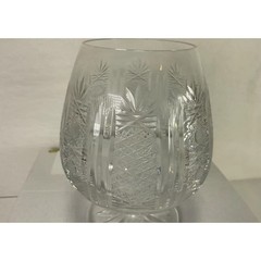 Vintage Cut Crystal Brandy Snifter Glass Hobstar Pinwheel Barware Cognac Clear