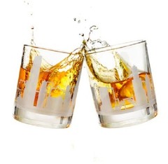 Greenline Set of 2 Chicago Etched Skyline City 10 oz Whiskey Tumblers – New