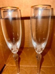 Lenox Millennium Edition Monroe ( Gold Trim) Fluted Champagne Set of TWO
