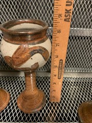 Studio Art Pottery Goblets Glazed Stoneware Handmade Set of 4 Christ Church Wine