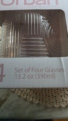 Set of 4 Pink Textured Urban Rock Glasses 13.2oz Bar / Kitchen