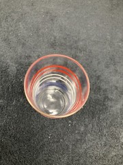 red white and blue striped glass