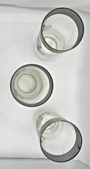 Set of 3 Silver Rim Glasses Dorothy Thorpe Monogram R 5.5” Mid Century High Ball