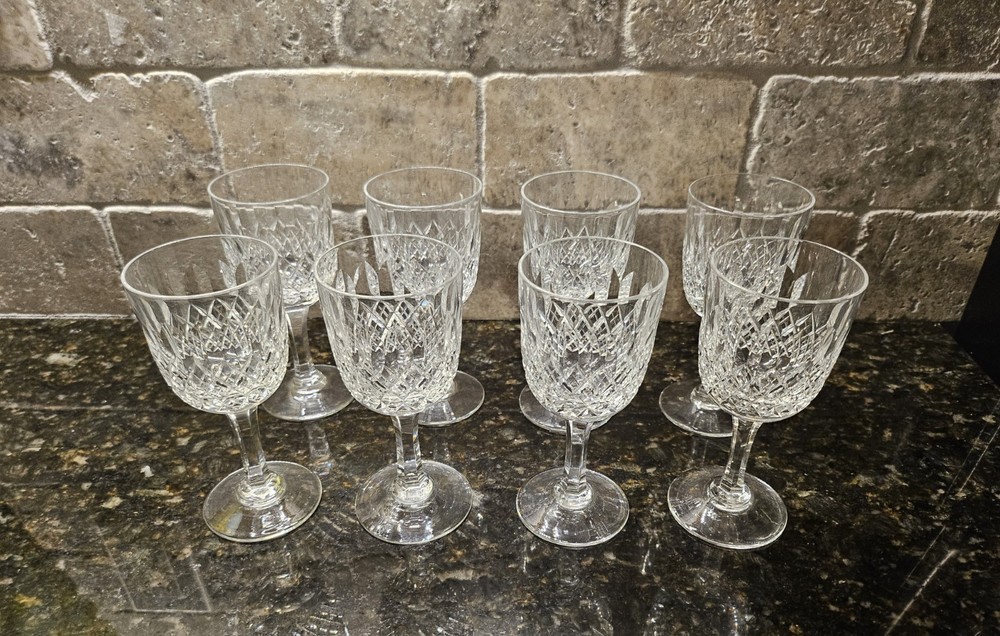 8 Thomas Webb Normandy Sherry Glasses 4.75″ England – Beautiful