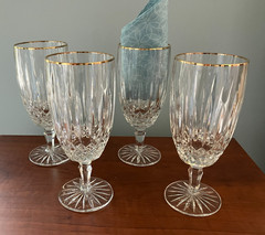 Mikasa OLD DUBLIN GOLD Crystal Iced Tea Glasses 12 oz Set of 4