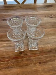 4 Vintage Imperial Cape Cod Champagne or Tall Sherbet Glasses Square foot