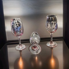Arcoroc Rosaline Pink Swirl Oversized 7.25″ Wine Goblets France Set 9 Rare 1980