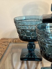 Set of 4 Vtg Colony Park Lane Blue 5 Oz. Champagne / Sherbet Glasses 4 1/4” H