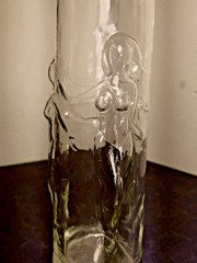 Vintage Libbey Clear Glass Embossed La Femme Nude Woman Drinking Glass