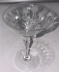 Vintage Morgantown Mayfair Floral Etched Elegant Liquor Cocktail Glass