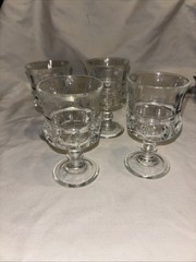 KINGS CROWN THUMBPRINT STEMMED 4″ CORDIAL GLASSES, Set of 4, Z29