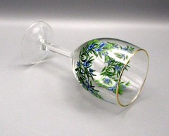 Royal Worcester WORCESTER HERBS Rosemary Wine Glass Botanical & Gold Trim