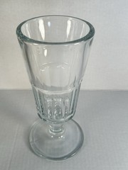 Soda Fountain Sundae Tall Heavy Pedestal 12 Panel Vintage Depression Glass Era