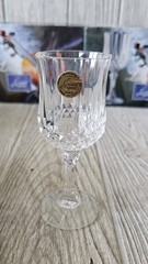 SET OF 12 Longchamp CRISTAL d’Arques GLASSES Octagon WINE Water FRANCE Crystal