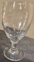 Clear Stemmed Footed Water Glass Goblet; 7″ Tall; 3″ Top Diameter