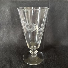 VINTAGE FOSTORIA «ROSE » PATTERN ICED TEA GLASSES MOUTH BLOWN & HAND CUT Set Of2