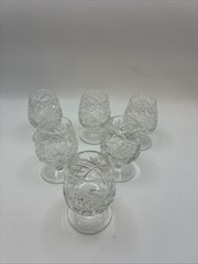 6. Crystal miniature Cordial Glasses Set Crystal Clear Cut Bar Lot