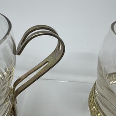 Vintage MCM Libbey Gold Greek Key Continental Glass Coffee Cups Mugs – Set of 2