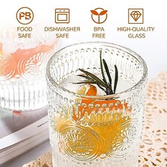 10Pcs Vintage Drinking Glasses – Romantic Highball Glasses & Rocks Glasses,