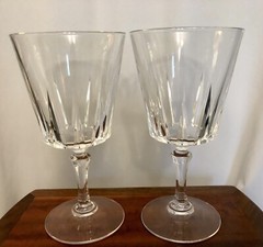 2 VTG CRISTAL D’ARQUES France Water Or Large Wine Glass 6.5” Tall Lead Crystal