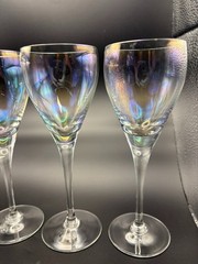 Bohemia Iridescent Crystal White Wine Glasses Long Stem – Set of 5