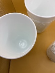 Set 4 Vtg White Milk Glass Grape Vine Pattern Tumblers Retro Kitchen Glasses