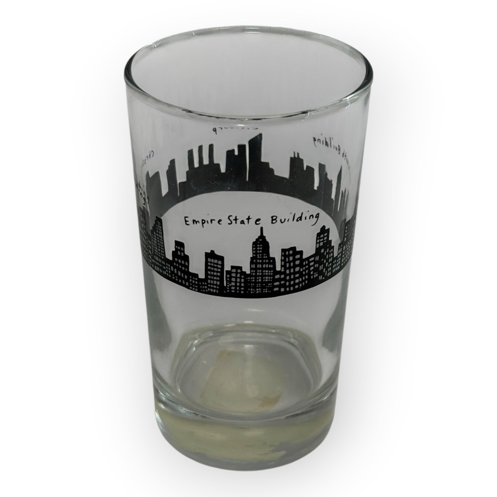 Fishs Eddy 212 NYC Skyline Juice Wine Glass Libbey 4.25″ New York Landmarks