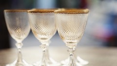 6x Nason&Moretti Murano Gotic Pattern Twisted Stem Cup Glasses Stemware 100ml