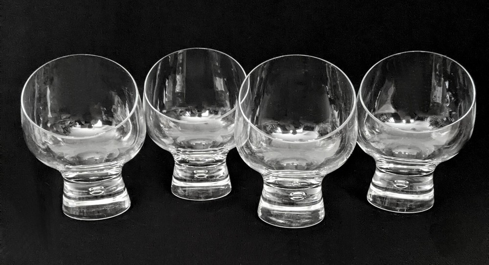 (4) Kosta Boda ~ PIPPI / PIPPA ~ Tilted Whiskey Glasses / Brandy Snifters