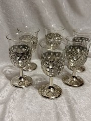 Vintage Leonard Silverplate Cordial Glasses-set