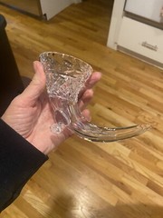 Galway Irish Crystal Cornucopia Horn Of Plenty Centerpiece 6.5” X 3.5”