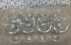 VTG Cristal D’Arques PARIS ROYAL Crystal Wine Glasses Set of 8 Knob Stem 8 oz