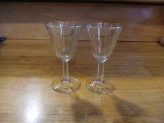 Vintage Miniature Drinking Goblets Sherry Shot Liquor Glasses Stemware 2 Piece