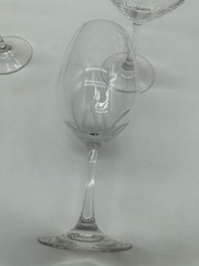 Princess House 6430 Vignette Clear Cut Crystal Wine Glasses Cut Smooth Stem Set4