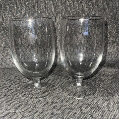 Set Of 2 Clear Glass Wine Goblets (i7)