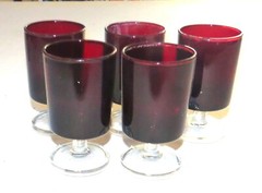 Cristal D’Arques Cavalier Ruby Two 3.5/8 inch Glasses