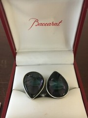 1 Double Ring Black Color Baccarat Crystal Size: 49