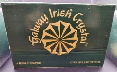 Galway Irish Crystal Baldmore Saucer Champagne Set 4 Orig Box #25122 Ex Cond