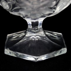 SET OF 6 EAPG JENKINS GLASS COMPANY DAHLIA CLEAR CHAMPAGNE/SHERBET 3.5″ 5oz