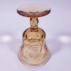 Vintage FOSTORIA Jamestown Amber Swirl Pedestal Wine Juice GLASS GOBLET SET x 3
