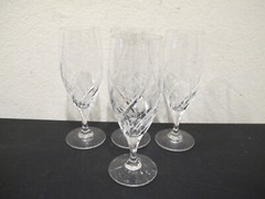 (4) Mikasa English Garden Crystal Iced Tea Glasses 8 1/2″